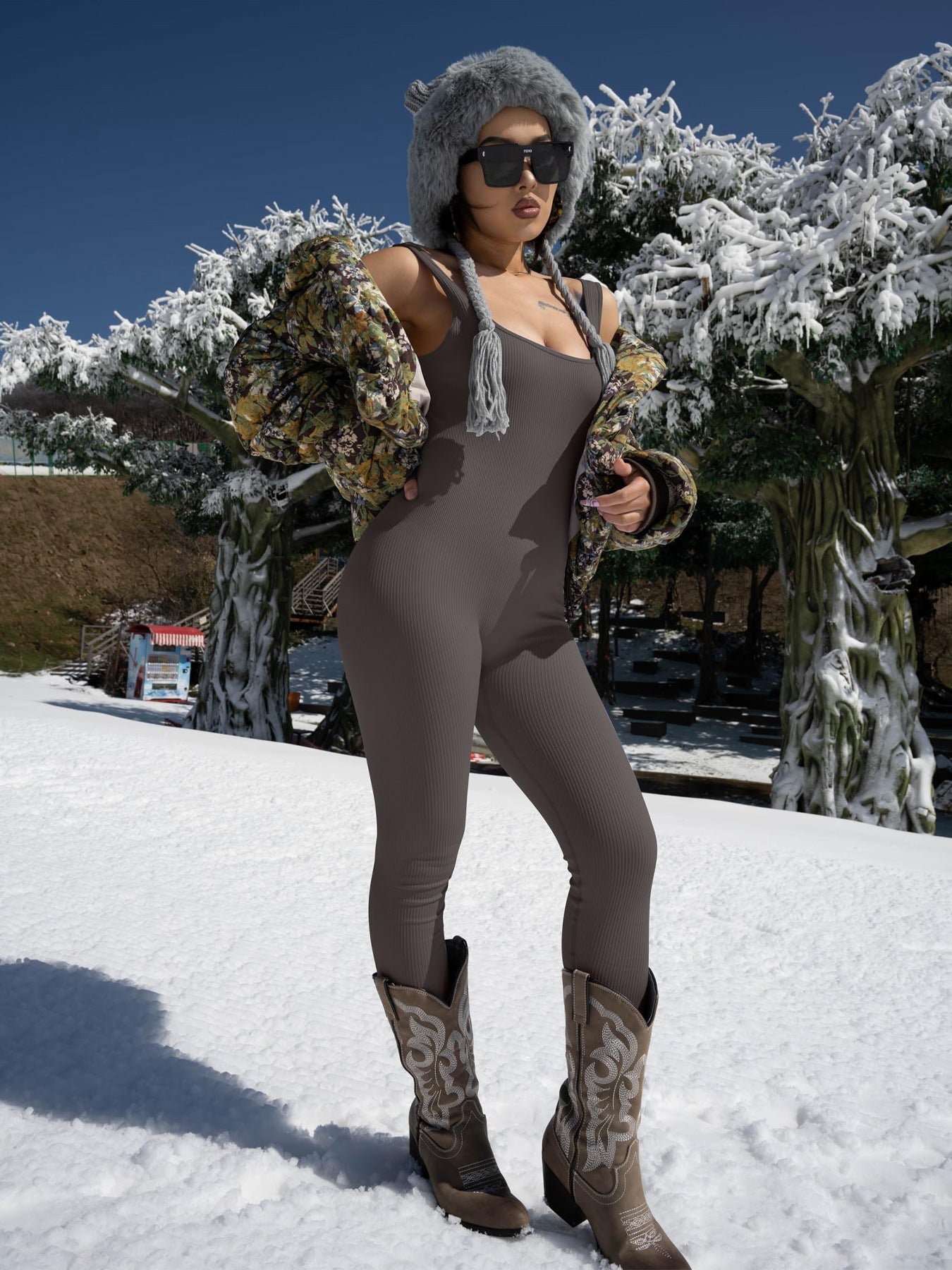 Womens Suspender Tank Top Tights Soft Stretch Spandex Waist - Defining Fit Subtle Detailing Everyday Comfort - merch gone viral.