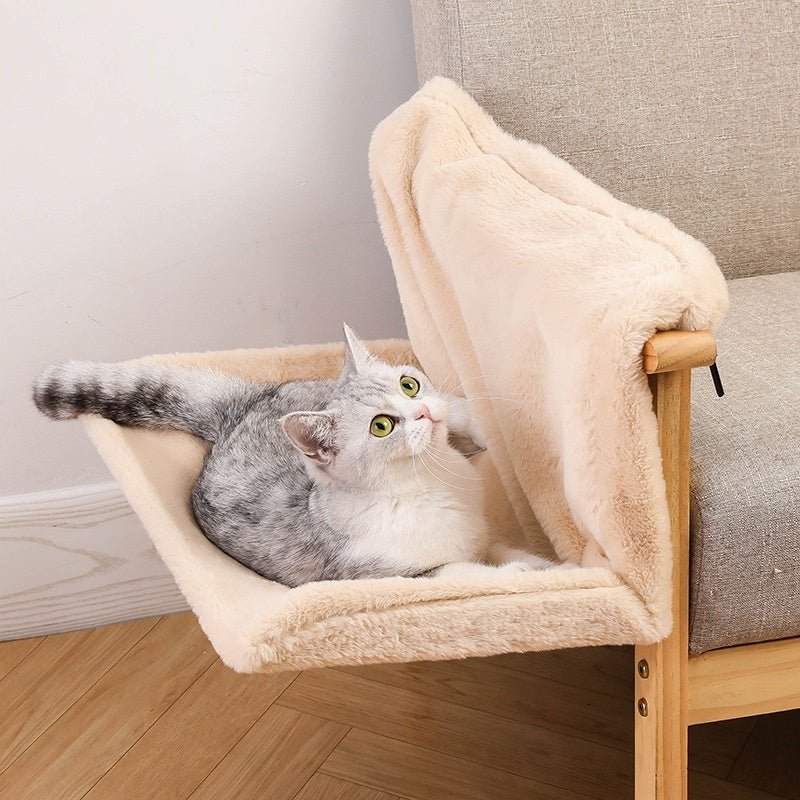 Your Cat Will Love This Plush Lamb Or Rabbit Fur Hammock Nest Bed For Ultimate Cozy Luxury. - merch gone viral.