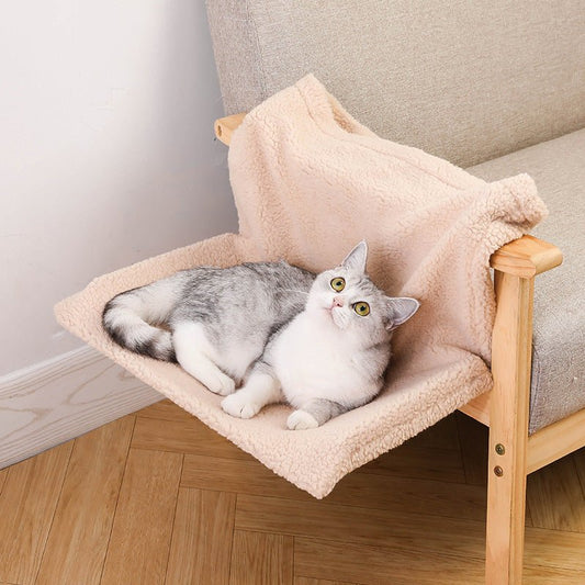 Your Cat Will Love This Plush Lamb Or Rabbit Fur Hammock Nest Bed For Ultimate Cozy Luxury. - merch gone viral.