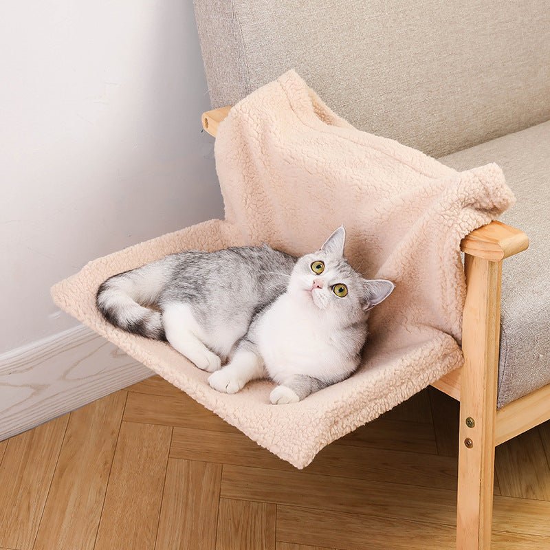 Your Cat Will Love This Plush Lamb Or Rabbit Fur Hammock Nest Bed For Ultimate Cozy Luxury. - merch gone viral.