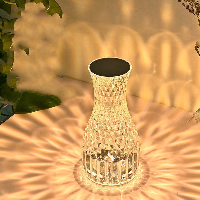 Your Perfect Luxury Crystal Vase Lamp Sits By Your Bedside With USB Charging And Diamond Glow. - merch gone viral.